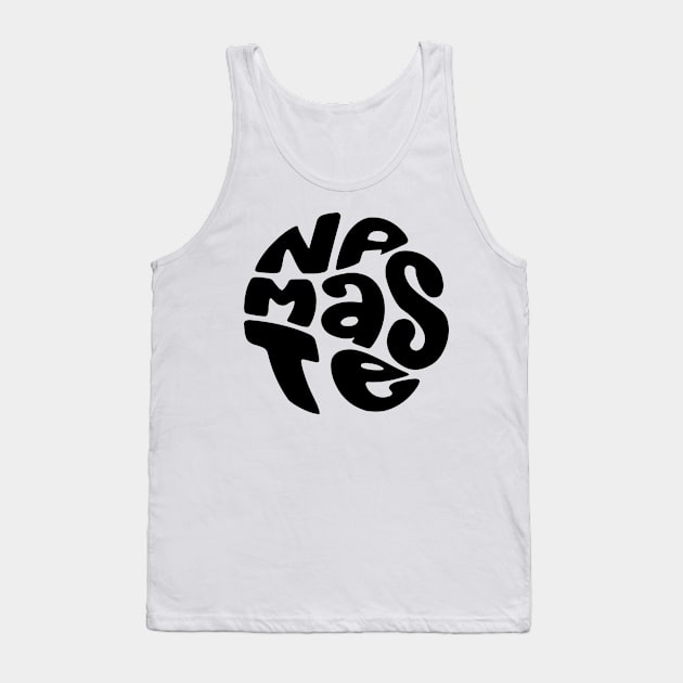 Namaste round circle Tank Top by CatsCrew